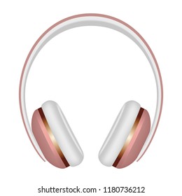 Woman headphones icon. Realistic illustration of woman headphones vector icon for web design isolated on white background