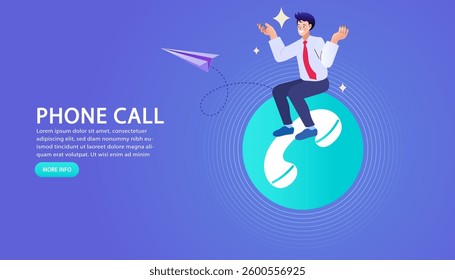 Woman with headphones and microphone with laptop. Customer service landing page. call center operator avatar. Online user or client support centre. Work, job, hotline Vector illustration in flat.