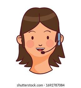 woman with headse head character vector illustration design