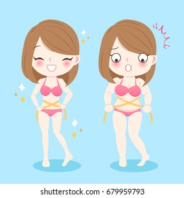 woman with health concept before and after