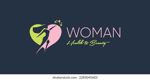 Woman health logo design concept for beauty life 