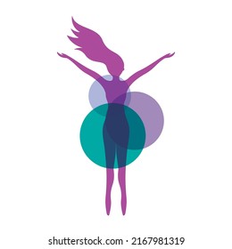 Woman Healthy logo vector flat design template