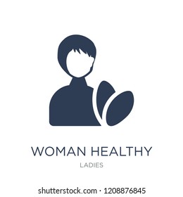 Woman Healthy Treatment icon. Trendy flat vector Woman Healthy Treatment icon on white background from Ladies collection, vector illustration can be use for web and mobile, eps10