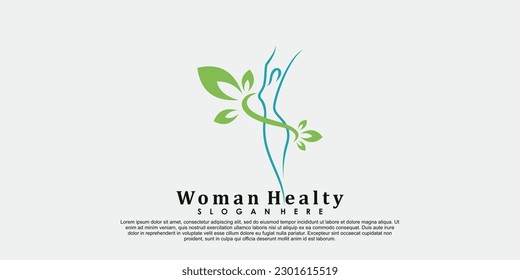 woman healty logo design  life