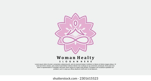 woman healty logo design  life