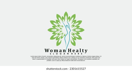 woman healty logo design  life