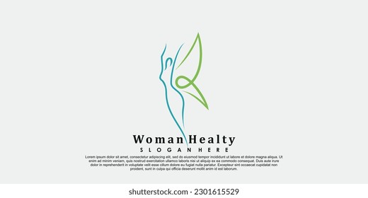 woman healty logo design  life