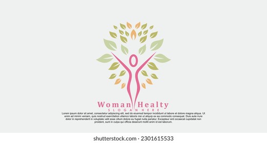 woman healty logo design  life