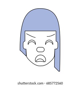 Woman with heart attack face
