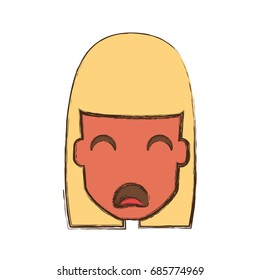 Woman with heart attack face