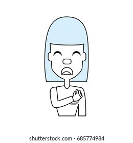 Woman with heart attack face