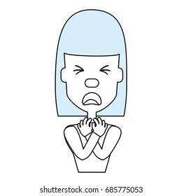 Woman with heart attack face