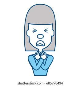 Woman with heart attack face