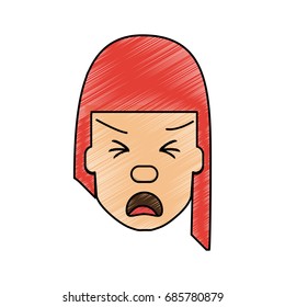 Woman with heart attack face