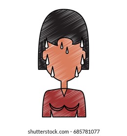 Woman with heart attack face