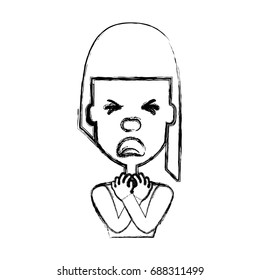Woman with heart attack face