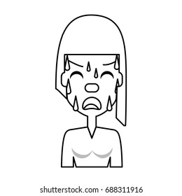 Woman with heart attack face