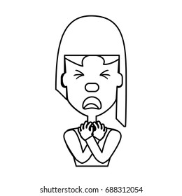 Woman with heart attack face