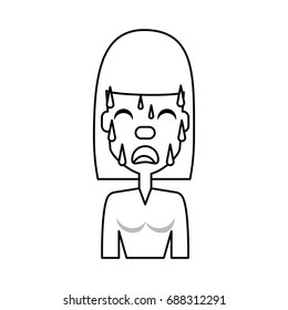 Woman with heart attack face