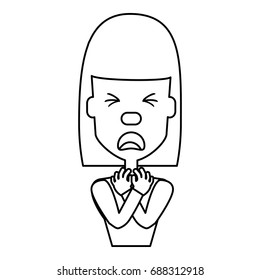Woman with heart attack face