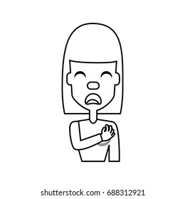 Woman with heart attack face