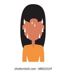Woman with heart attack face