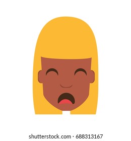 Woman with heart attack face