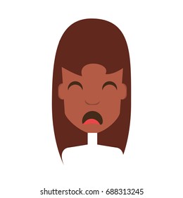 Woman with heart attack face