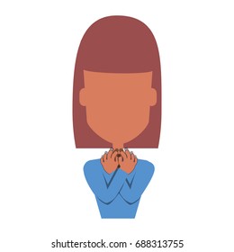 Woman with heart attack face