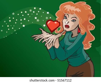 Woman with heart in hands