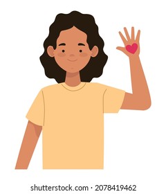 woman with heart human rights