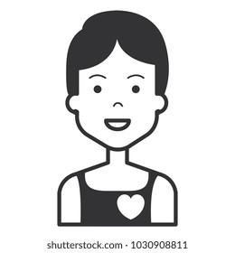 woman with heart icon
