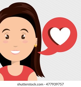 woman heart love app