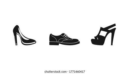 woman heel, shoes icon set