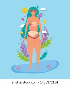 woman hello summer holiday design