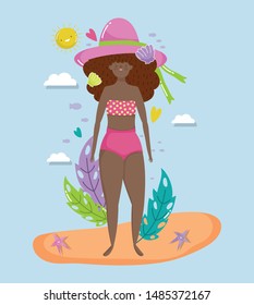 woman hello summer holiday design