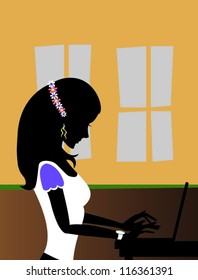 woman and her laptop