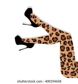 A woman in her leopard printed stocking