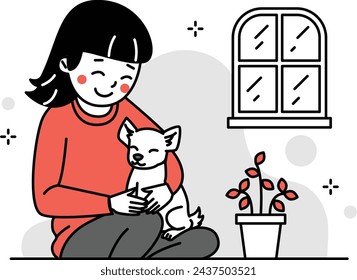 Woman with her pet dog