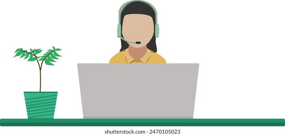 A woman herself is communicating with customers who they need