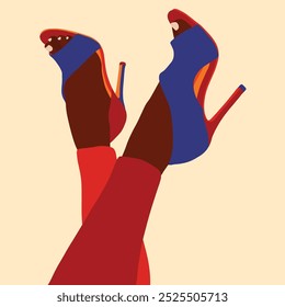 Woman high heel shoes illustration