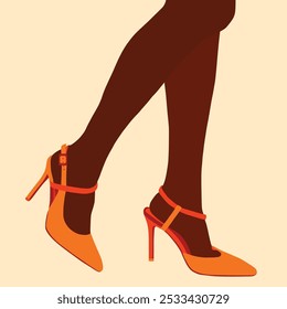 Mulher salto alto sapatos ilustração