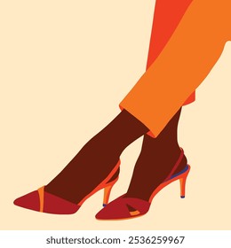 Woman high heel shoes illustration