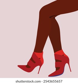 Frau High Heel Schuhe Illustration