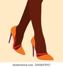 Frau High Heel Schuhe Illustration