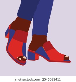 Frau High Heel Schuhe Illustration