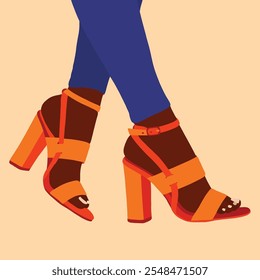 Mulher salto alto sapatos ilustração