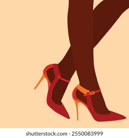 Woman high heel shoes illustration