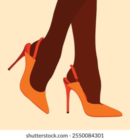 Woman high heel shoes illustration