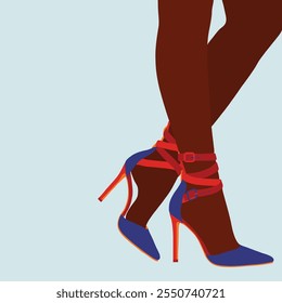 Frau High Heel Schuhe Illustration